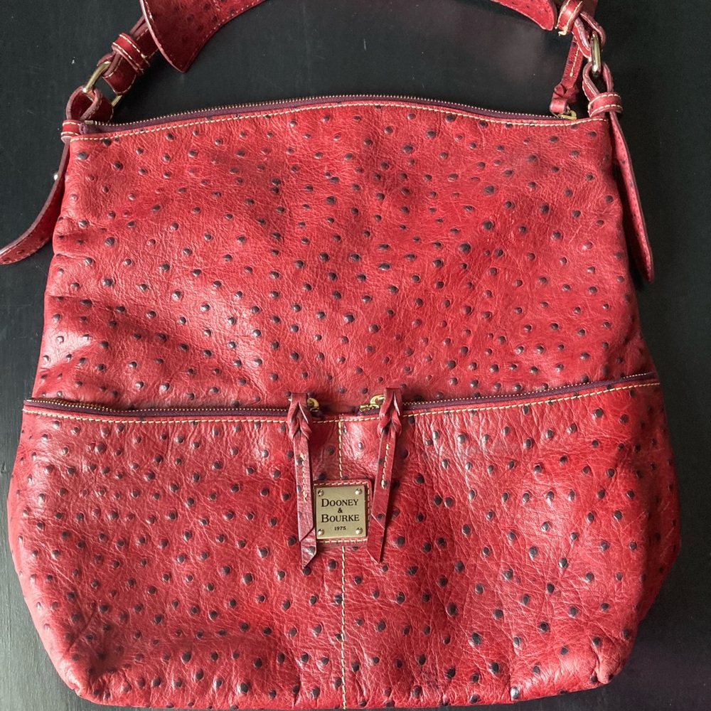 Dooney & Bourke Ostrich Shopper, red